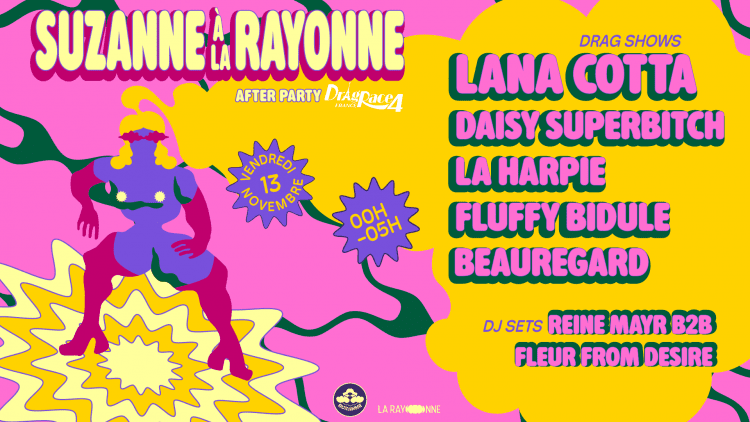 Visuel de la soirée Suzanne à al Rayonne le 13 novembre 2026.